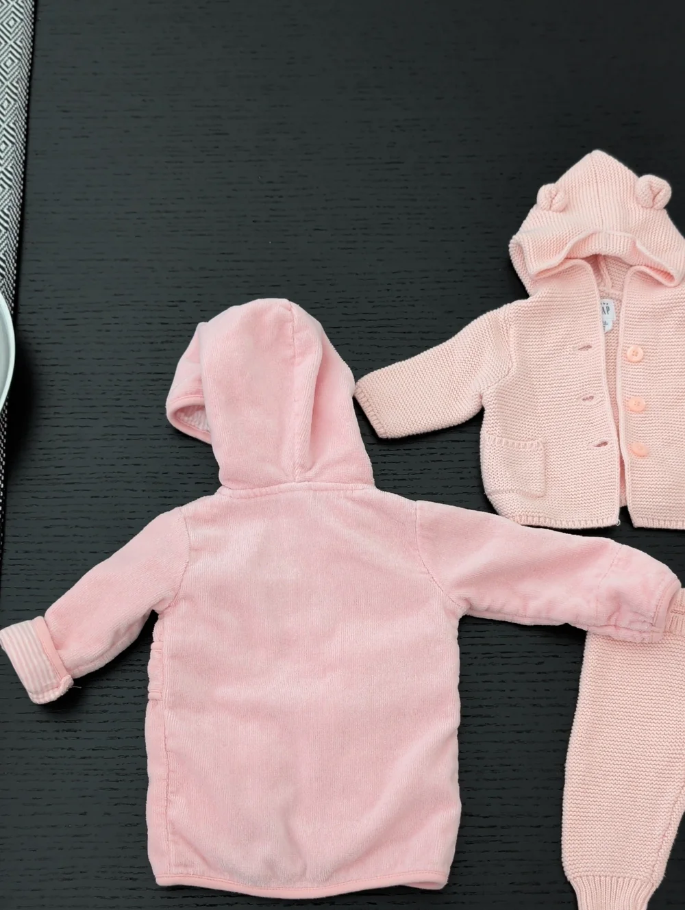 3 Piece Baby Girl 3M Lot Baby Gap Knit Sweater Pants Set Carter's Terry Robe